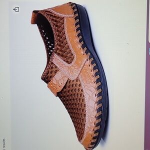 Tasogen brown tan mesh breathable walking loafers slip on lightweight 9 5 NEW…